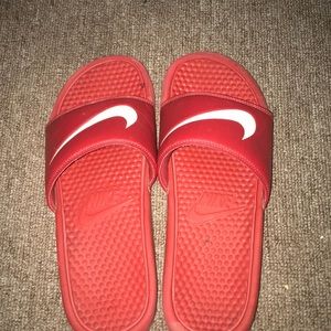 Red Nike Slides